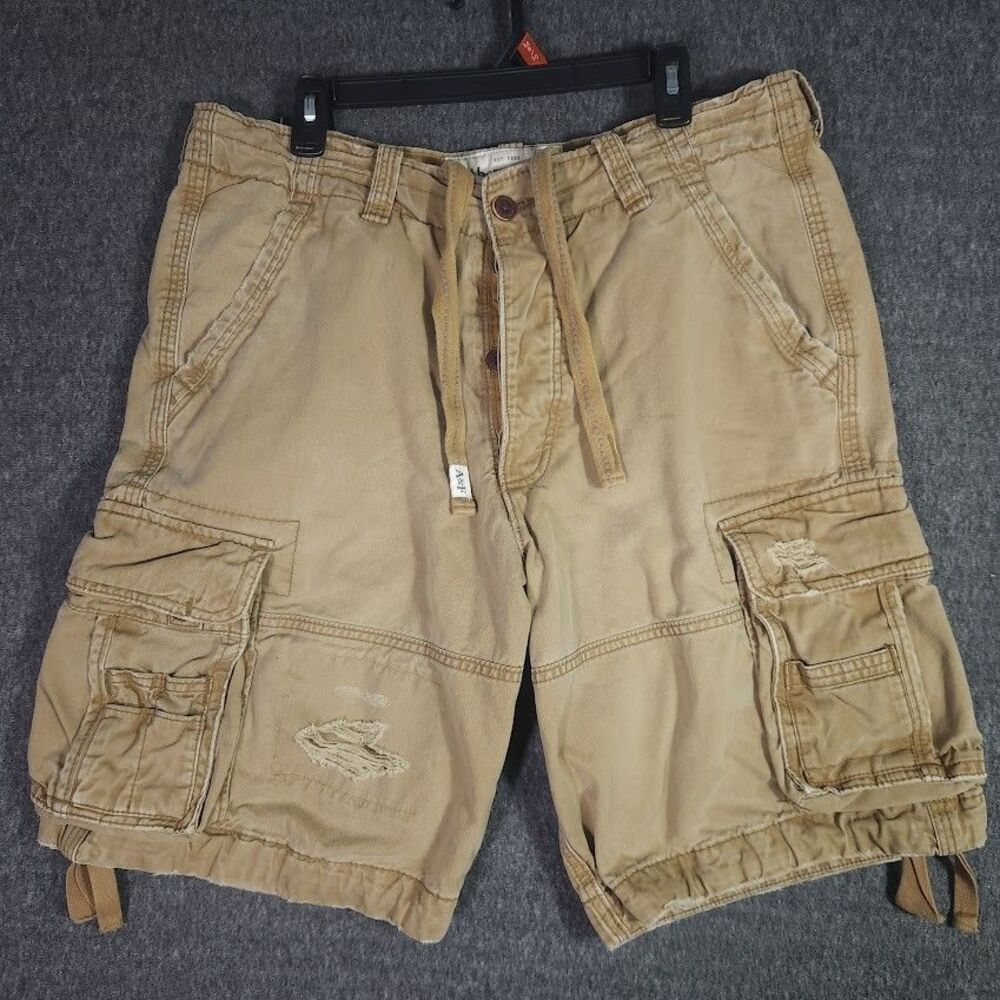 Vintage Abercrombie Fitch Paratrooper Shorts Mens Large 90s Military Cargo Baggy